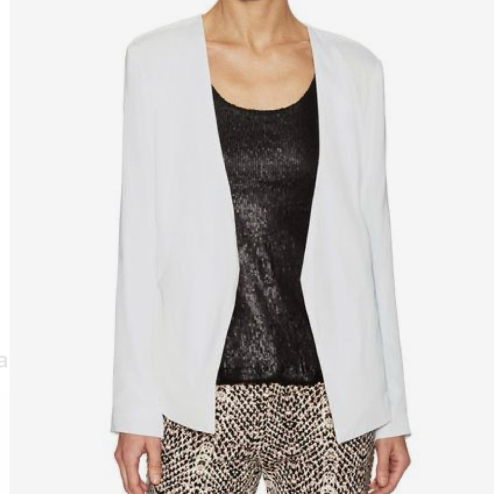 Bcbgeneration White Open Front Collarless Modern … - image 1